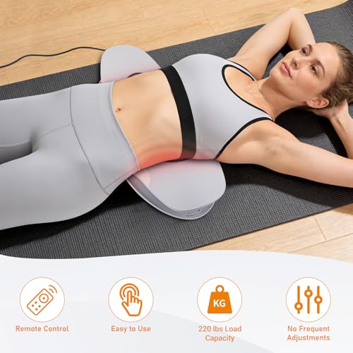 Multifunctional Electric Lumbar Traction Device for Daily Lumbar Comfort, Cordless Battery-Powered Back Traction Device with 3 Modes Dynamic Traction, 3-Level Heating & Manual Adjustment