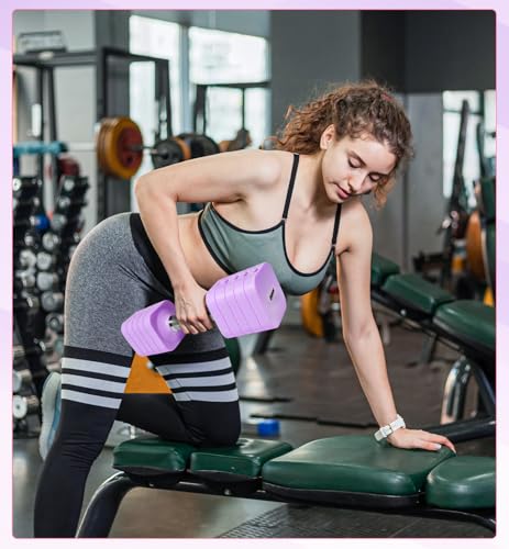 Adjustable Dumbbell Set for Women Men 7.5LB/10LB/15LB/20LB/25LB Pair | Stable Free Weight Hand Weights with Metal Handle for Home Gym Fitness Rehab Pilates Yoga Strength Training Equipments - color: Purple, size: 25LB SINGLE