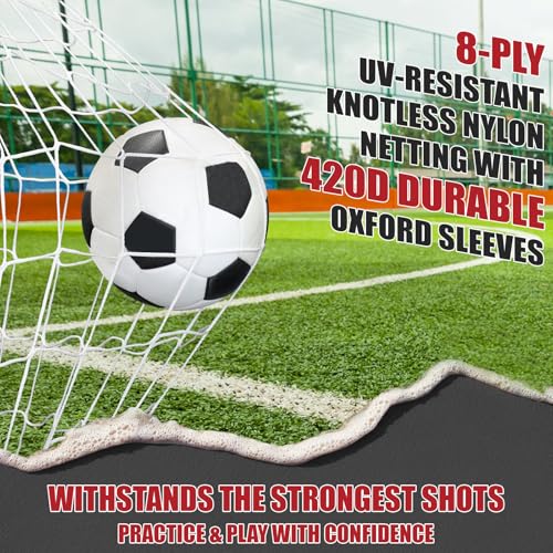 BaseGoal Soccer Goal,Soccer Net,Soccer Goals for Backyard,with Bow Frame,Collapsible Metal Base and Agility Ladder - style: 12X6 FT