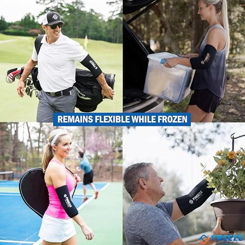 FreezeSleeve Ice & Heat Therapy Compression Sleeve- Reusable, Flexible Gel Hot/Cold Pack, 360 Coverage for Knee, Elbow, Ankle, Wrist- Black, XX-Large - color: Black, size: 2X-Large (Pack of 1)
