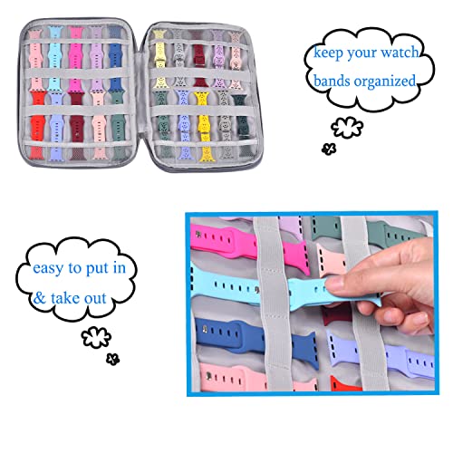 Watch Band Storage Case Watch Band Organizer Bag Watch Band Case and Storage Holder Watch Bands Holder Carrying Case Compatible with 35 Watch Straps and Accessories - color: Grey