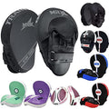 MRX Gel Tech Boxing Hook & Jab Pads MMA Focus Punching Mitts Training Thai Kick Strike Shield Curved Black/White - color: Black/Silver