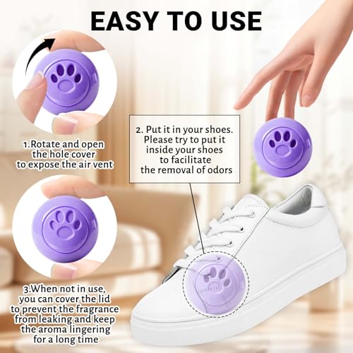 STRN Sneaker Deodorizer Balls 8 Packs Lavender Scent Shoe Odor Elimination, Scented plastic ball, Long-lasting Freshness Shoe Deodorizer for Sneakers Gym, Bags, Cars and Small Spaces