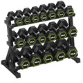 HANDBODE Dumbbell Set with 3-Tier Rack, 390-790 lb | Heavy Duty Weight Stand for Dumbbells, Space-Saving Metal Storage Organizer, Sturdy Dumbbell Holder for Home Gym - style: 690 lb Set (15-70 lb) *2 & Rack