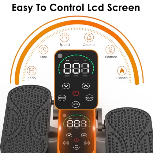 HOMGIM Under Desk Elliptical Machine - Quiet Motorized Leg Exerciser with Smart Remote, 12-Speed Manual Programs Auto/3 Auto Programs LCD Display & Bidirectional Motion for Home/Office - color: Orange