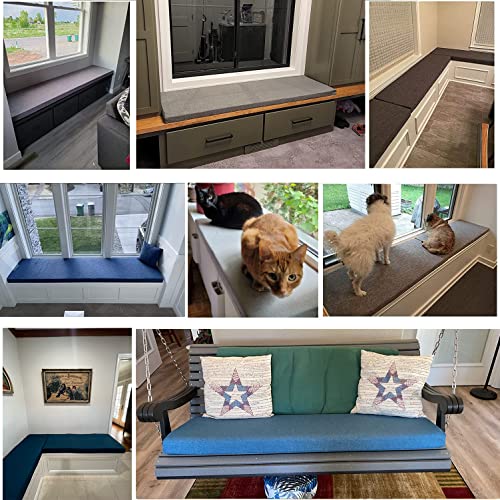 Custom Bench Cushion, Window Seat Cushions Indoor, Bench Cushions for Indoor Furniture,Non-Slip Bench Pads,75D Thickened Foam Bench Cushion for Indoor Bay Window Outdoor Garden Patio Cushion