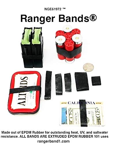 Ranger Bands® 35 Count Mixed Count Made from EPDM Rubber for Survival and Strapping Gear Made in The USA Tactical Rubber Bands, Heavy Duty Rubber Bands Black.