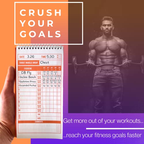 Portage Fitness & Workout Notebook - Fitness Journal, Workout Log, Exercise & Weight Training Notebook Planner, Fitness Tracker Log for Bodybuilding – 4 x 8 Inches, 140 Pages, 70 Sheets (Pack of 3) - color: Fitness Log
