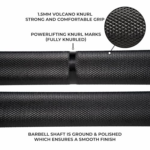 Super Squat Barbell, 102in/ 8Ft Olympic Barbell for Powerlifting 35MM 66lb, Squat Bar for 2500 lbs Weight Capacity 205K PSI, Weight Bar Fit 2" Weights (Black)