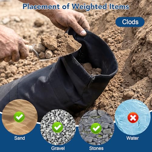 200 LBS Umbrella Base Weights Sandbags, 4 Packs Fillable Sand Bags for Weight, Weatherproof Heavy Duty Sandbags for Umbrella Base, Weight Bags for Cantilever, Patio Umbrella, Poolside Accessories - size: 200LBS(4Packs)