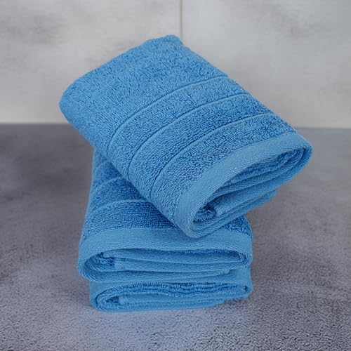 Tens Towels Pack of 6 Hand Towels, 100% Cotton, Lighter Weight, Quick to Dry, 16 x 28 Inches, Super Soft & Absorbent, Perfect for Bathroom & Kitchen, Blue - color: Midnight Blue