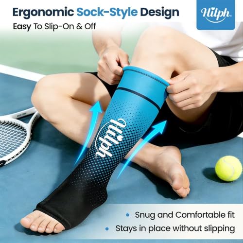 Hilph Full Calf & Foot Ice Pack Wrap, Extended Leg to Foot Ice Sleeve | Flexible Gel Ice Calf Compression Sleeve, Lower Leg Ice Pack, Pain Relief for Shin Splints, Swelling, Muscle Running Recovery