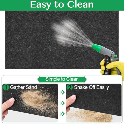 ToLanbbt Outdoor Storage Shed Floor Mat, 6.6 x 6.6 FT Waterproof Carport Mat, Washable Furniture Pad with Non Slip Backing for Dust, Oil, Protection, Storage Shed Not Included - size: 6.6 x 6.6 FT
