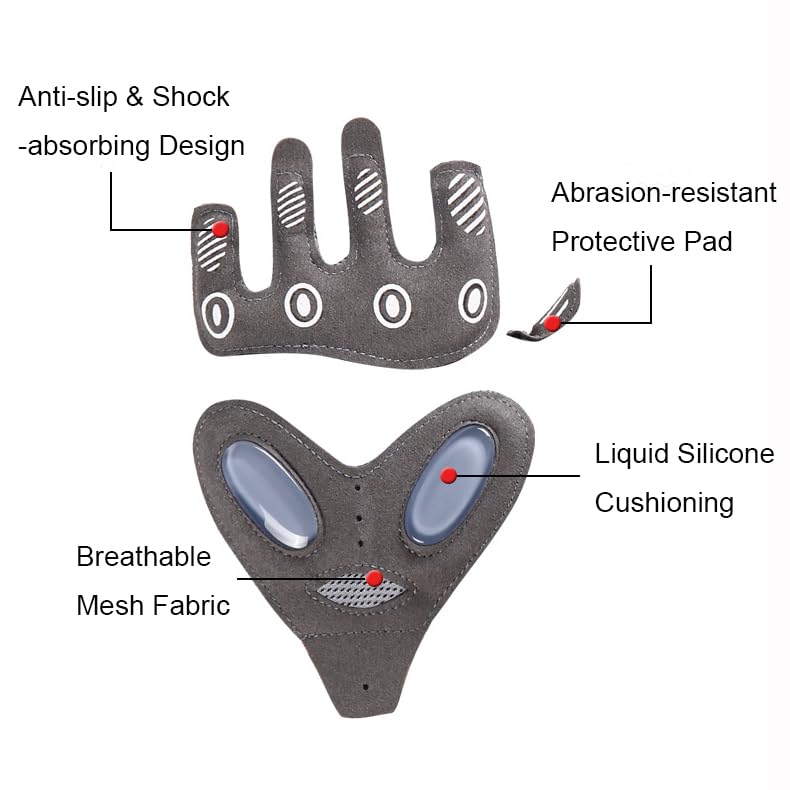 FGSS Workout Gloves for Men Women Exercise Gloves for Weight Lifting Fitness Cycling Gym Training with Grip Cushion Pads - color: Black