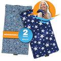 SunnyBay Small Microwave Heating Pad, Microwavable Versatile Cold/Heated Neck and Shoulder Wrap for Back Pain and More, Moist Heat Cotton-Fleece Pad, 6x11 Inches, Blue Star and Royal Flower, Pack of 2 - color: Pack of 2 - Blue Star and Royal Flower