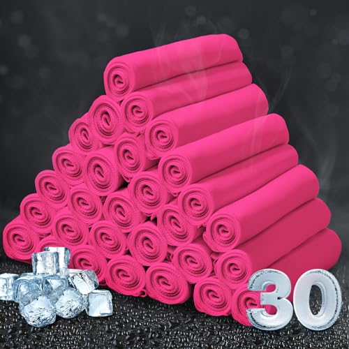 Honoson Cooling Towel Bulk - Neck & Face Cool Chilly Towels Microfiber Breathable Sport Sweat Rag for Gym, Yoga, Travel, Camping, Running, Outdoor - color: Fluorescent Pink, size: 32"x12"