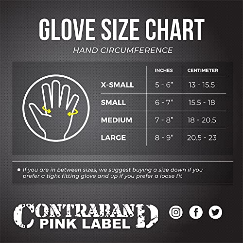 Contraband Pink Label 5537 Womens Micro Weight Lifting Gloves w/Grip-Lock Silicone Padding (Pair) - Minimalist Half Gloves - Apple Watch Friendly - color: Pink, size: Medium