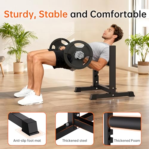 GarveeLife Bulgarian Split Squat Stand, 6-Level Adjustable Single Leg Squat Roller with 350 LBS Capacity, Thick Padding, Lower Body Specialty Machine for Home Gym, Leg Training, Black