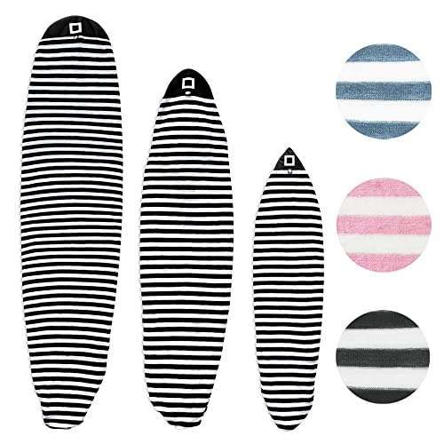 Surf Squared Surfboard Sock Cover and Paddleboard Cover - Lightweight Stretch Protective Surfboard Bag - Surfing Accessories - Shortboard, Longboard, Hybrid, Wakesurf, Standup Paddleboard SUP - color: Black, size: 10'6" Longboard