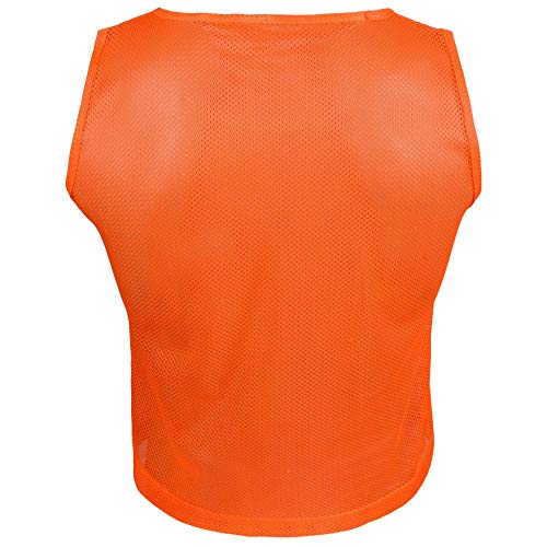 Athllete LITEMESH Pinnies (Set of 12/24 Practice Vests) Youth Pinnies, Pennies for Sports Youth, and Scrimmage Vests - color: 12-neon Yellow + 12 Orange, size: Teen/Adult