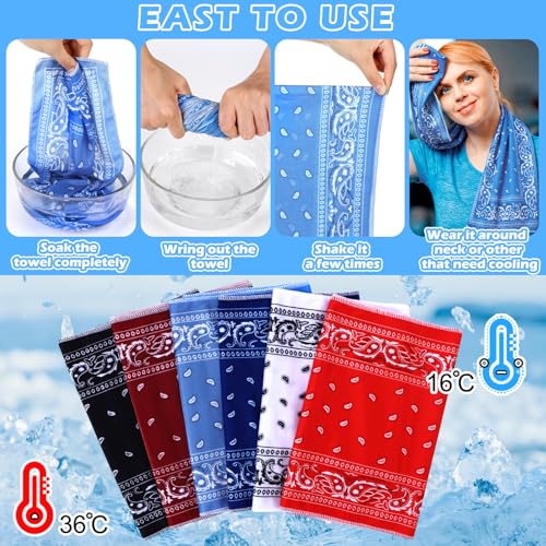 12 Pcs Paisley Cooling Towel for Neck and Face, 40 x 12 Inch Soft Microfiber Breathable Chilly Ice Towel, Stay Cool Sweat Rags for Sports Biking Hiking Running Yoga Golf Camping - style: Paisley