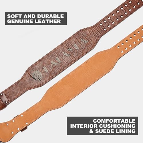 Weight Lifting Belt Gym Fitness, Padded Cowhide Leather Weightlifting Belt, Functional Powerlifting Belt Adjustable Weightlifting Belt - color: Brown, size: Large