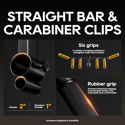Multi-Grip T Bar Row Handle Landmine Attachment with Rubber Grip, fits 1" & 2" Barbell