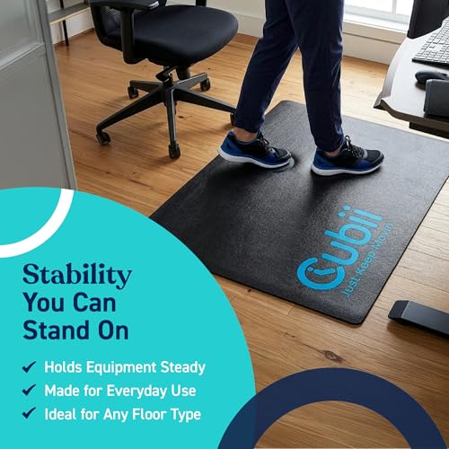Cubii Non-Slip Mat for Under Desk Ellipticals, Floor Protection Exercise Surface for Bike, Fitness Equipment & Indoor Cycling, Home Gym Use, 24" x 18"