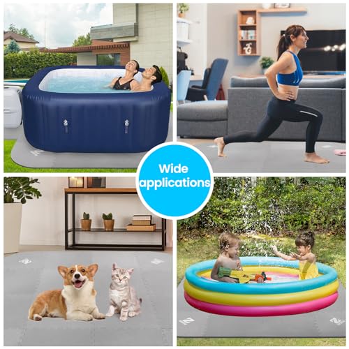 85IN Hot Tub Mat for Inflatable Tub,1/4" Thickness Square-Shaped Hot Tub Pad Foundation, Upgraded Thickened Eva Foam Padding for Outdoor Hot Tubs - size: EVA-square0.6