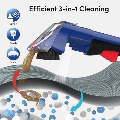 WECLEAN C5 Portable Carpet & Upholstery Spot Cleaner Machine,Deep Cleaning for Carpet,Car Couch, with Deep Cleaning Solution - color: Blue red
