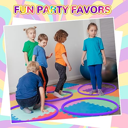 Shappy 6 Pcs Exercise Hoop Detachable Adjustable Plastic Toy Playground Toys Colored Hoop Circles for Teens Games Gymnastics Dog Agility Equipment Party Decor - color: Purple, size: 23 Inch