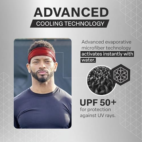 COLD FACTOR Cooling Headband for Women and Men – UPF 50+ Advanced Evaporative Comfort, Instant Cooling Sweatband for Outdoor Sports, Fitness, Yoga, Hiking, Running, and Workout - color: Bomb Pop