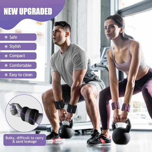 BECOJADDE Ankle Weights Set of 2 (1 lb/2 lb Each) for Women Men Adjustable Wrist Bracelet for Home Gym Weighted Bangles Wristbands Leg Arm Weights for Walking Swimming Running Pilates Yoga Gym - color: Deep Plum, size: 2 Lb Pair (1 Lb Each)