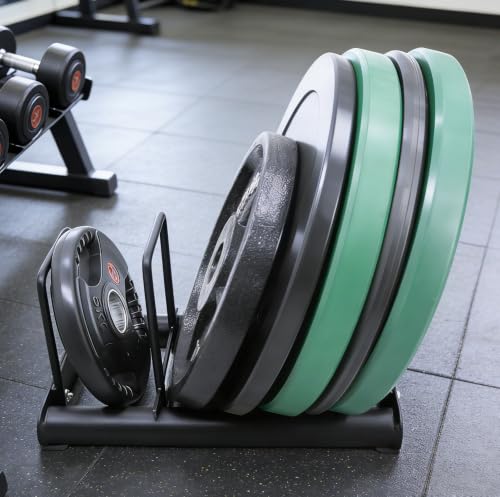 Weight Rack with Dividers 660 LBS Capacity Olympic Weight Plate Rack for Home Gym Freestanding Dumbbell Organizer with 3-Section Spacing for Thin & Thick Plates