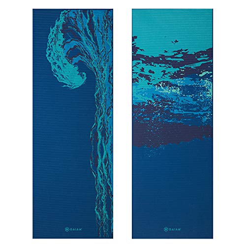 Gaiam Yoga Mat - Premium Print Reversible Extra Thick Non Slip Exercise & Fitness Mat for All Types of Yoga, Pilates & Floor Workouts - color: Peaceful Waters