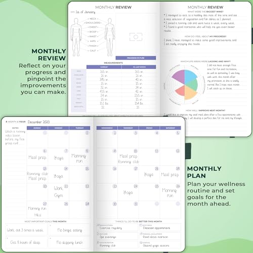 Clever Fox Fitness & Food Journal – Nutrition & Workout Planner for Women & Men – Diet & Gym Exercise Log Book with Calendars, Diet & Training Trackers - Undated, A5 Size, Hardcover (Forest Green) - color: Forest Green, size: A5 (5.8'' x 8.3'')