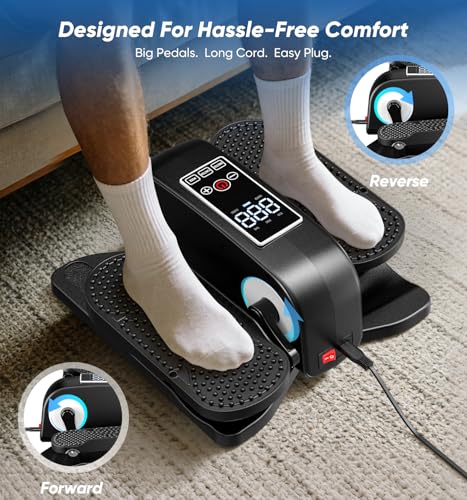 HOMGIM Under Desk Elliptical Machine - Quiet Motorized Leg Exerciser with Smart Remote, 12-Speed Manual Programs Auto/3 Auto Programs LCD Display & Bidirectional Motion for Home/Office - color: Black