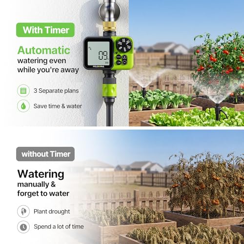 Sprinkler Timer, Brass Inlet Programmable Watering Timer for Garden Hose Fits 3/4” US Faucet, Outdoor Soaker Hose Timer w/Rain Delay/Manual/Automatic Watering, Drip Irrigation for Lawn Yard - color: Light Green