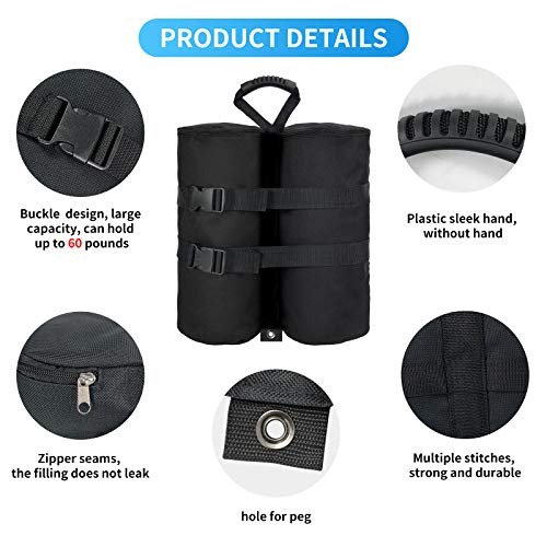 Plus Size Weight Bags(240 lbs) for Pop up Canopy Tent, 1680D Heavy Duty Leg Weights Sand Bags for Instant Outdoor Sun Shelter Canopy, Set of 4 - color: 240 lbs
