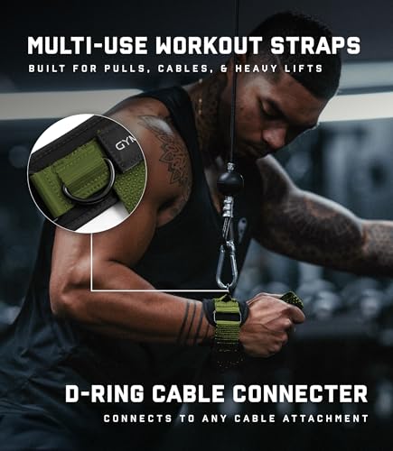 Gymreapers GripLink Lifting Straps – Heavy Duty D-Ring Weight Lifting Wrist Straps with Anti-Slip Silicone Grip Beads, Adjustable Support for Deadlifts, Powerlifting, Cable Machines & Gym Training - color: Green
