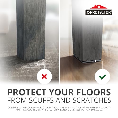 Non Slip Furniture Pads X-PROTECTOR - 8 PCS 4" - Premium Furniture Grippers | Rubber Feet Hardwood Floor Protectors for Furniture Legs - Couch Stoppers - Keep Your Furniture in Place Forever! - size: 4 inch 8 Square