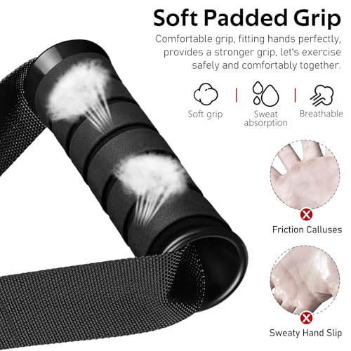 WALITO Exercise Handles, Replacement Cable Machine Attachments for Home Gym Equipment, Pulley System, Pilates, Resistance Bands, Strength Trainer, Heavy Duty Working Out Handles - color: Black