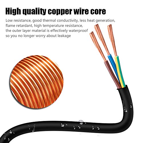 6FT 12/3 Outdoor Extension Cord, Heavy Duty 3-Outlet SJTW Indoor/Outdoor Three-Prong Power-Cord 12-Gauge Grounded 15-Amp 1875 Watts - size: 6 FT