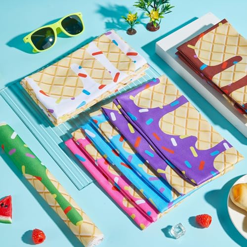 30Pcs Ice Cream Drip Baseball Cooling Towels 40 x 12 Inch Baseball Drip Ice Towel Microfiber Breathable Chilly Sport Rags Absorbent Sweat Washcloth Sport Team Gifts for Athletes Coach Gym Party Favors - style: Ice Cream Drip Baseball