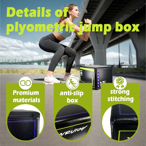 Versatile Non Slip Jump Box Exercise 3-in-1 Foam Plyometric Jump Box for Home Gym Training Fitness
