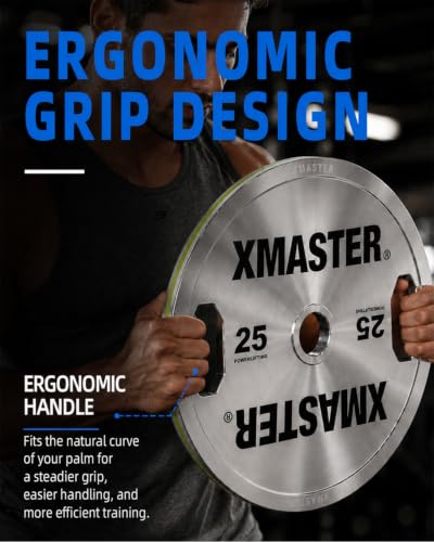 XMASTER FITNESS Hand Grip Chrome Steel Plates - size: 25LB Pair