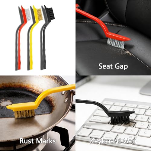 12Pcs Crevice Cleaning Brush Set,Hard Bristle Cleaning Supplies for Kitchen, Bathroom, Corner, Grout, Sink, Cup, Teapot, Bottle, Blender