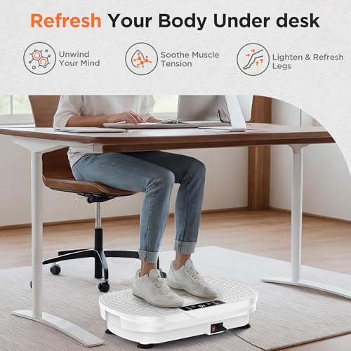FEIERDUN Vibration Plate Exercise Machine, Vibration Plate for Lymphatic Drainage, Power Plate Vibration Platform for Weight Loss, Toning & Wellness