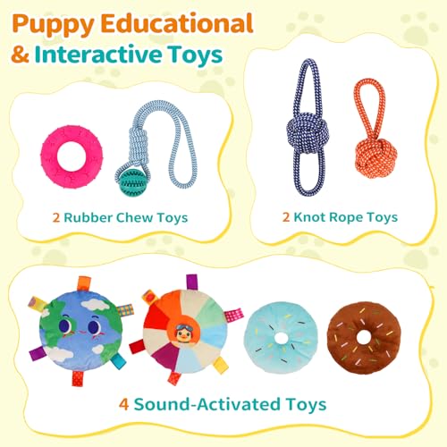 Wooden Puppy Play Gym for Small Dogs, Puppy Jungle Gym with 8 Hanging Toys, Wood Frame Indoor Puppy Gym with Dog Enrichment Toys for Puppies and Small Pets - color: Wood