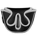 BigTeeth Golf Mallet Putter Head Cover Golf Club Protector Fit for Odessey Backstryke Centre Shaft Putter - color: Black